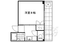 京都市営烏丸線 鞍馬口駅 徒歩23分の賃貸マンション 2階1Kの間取り