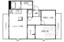 ドミールカンザカ 2階2LDKの間取り