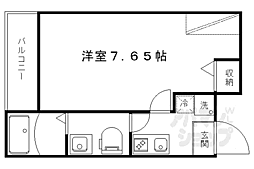 京都地下鉄東西線 二条駅 徒歩15分の賃貸マンション 3階1Kの間取り