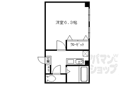 京都市営烏丸線 北大路駅 徒歩18分の賃貸マンション 2階1Kの間取り
