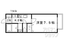 フィオーレ芝本II 1階1Kの間取り