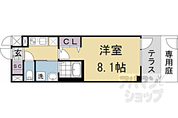 叡山電鉄叡山本線 修学院駅 徒歩6分の賃貸マンション 1階1Kの間取り