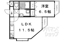 マリベール北山 3階1LDKの間取り