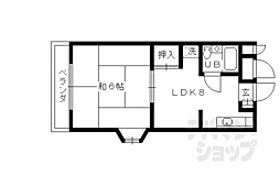 リバーサイド西賀茂 1LDKの間取図画像