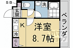 ＧｒａｎｄｅＣｏｕｒｔ立命館Ｕ．ＥａｓｔI 307 3階1Kの間取り