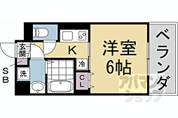 GRAMM東小野堀町A棟・B棟 1Kの間取図画像