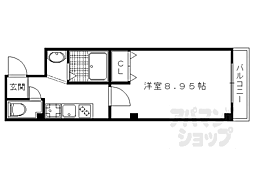 クオリカ紫竹 1Kの間取図画像