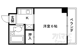 ハイツオカモト 1Kの間取図画像