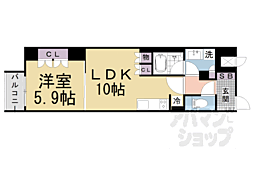 リーガル京都二条城前 1LDKの間取図画像