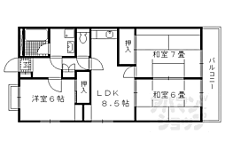 レジデンス玄以 3LDKの間取図画像