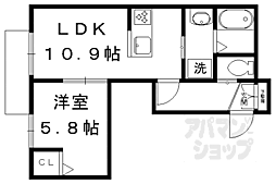 アイリス上賀茂 1LDKの間取図画像
