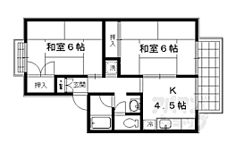 セジュール今原A 2DKの間取図画像