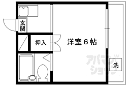 コットンハウス95 1Kの間取図画像