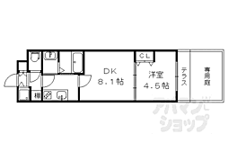 アドバンス京都北大路レフィナード 1LDKの間取図画像
