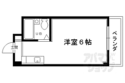 コーポ西賀茂 ワンルームの間取図画像