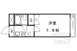 バルコ衣笠 1Kの間取図画像