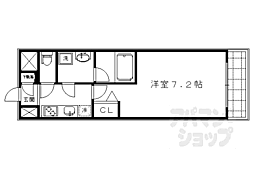 下鴨グランドビル 1Kの間取図画像