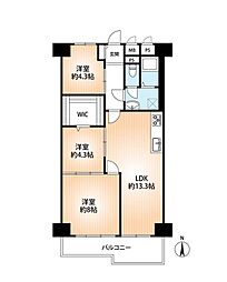 新北島コーポ4棟 3LDKの間取図画像