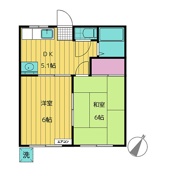 コーポまひまひ ｜三重県津市高茶屋３丁目(賃貸アパート2DK・1階・34.02㎡)の写真 その2