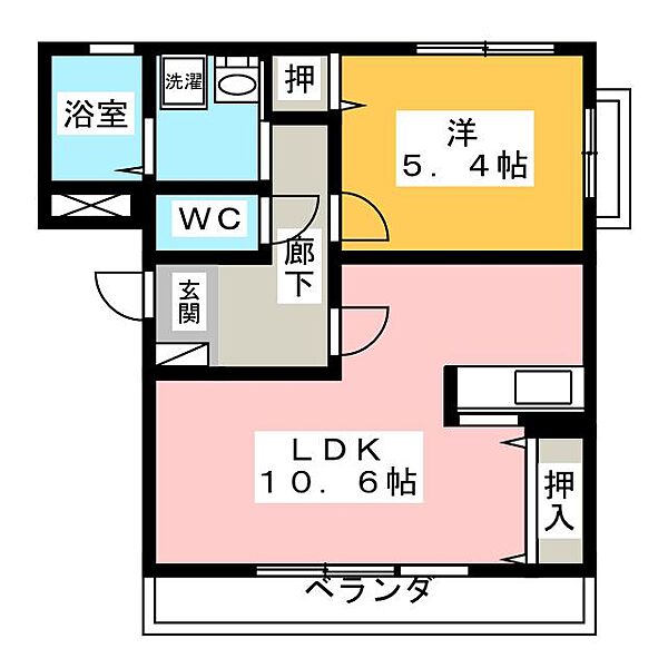 Ｆｕｊｉｋａｔａ　Ｍ’ｓ ｜三重県津市藤方(賃貸マンション1LDK・1階・41.15㎡)の写真 その2
