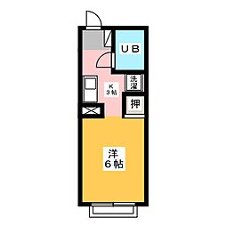 メゾンリヴィエールA 1Kの間取図画像