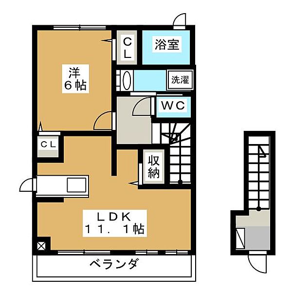 プラシード平和Ｂ ｜三重県津市河芸町一色(賃貸アパート1LDK・2階・46.09㎡)の写真 その2