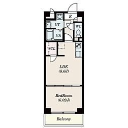 Ｓ−ＦＯＲＴ　津新町 11階1LDKの間取り