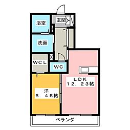 ルピナス　ファースト 1階1LDKの間取り