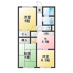 ベルメゾン194 3DKの間取図画像