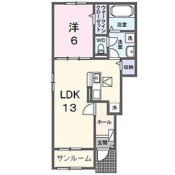 ラーツゥー・デル・マーレ　IV 1階1LDKの間取り