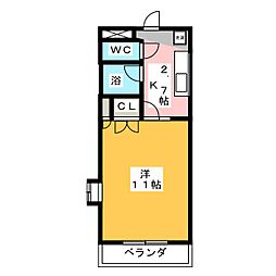 ソフィア 1Kの間取図画像