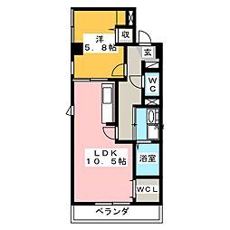 M's南が丘 1LDKの間取図画像