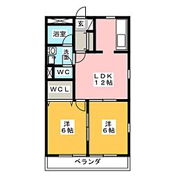 パレオ桜橋 2LDKの間取図画像