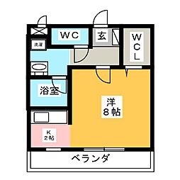 グランコート ワンルームの間取図画像