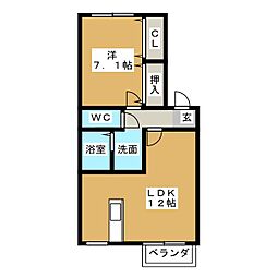 エクレールB 1LDKの間取図画像