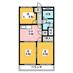 ダイヤマンションC 3DKの間取図画像