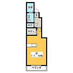 アドバンスツー1 ワンルームの間取図画像