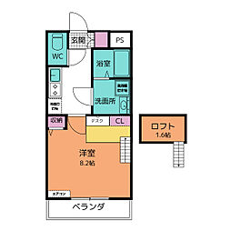 Renace Kurima 1Kの間取図画像