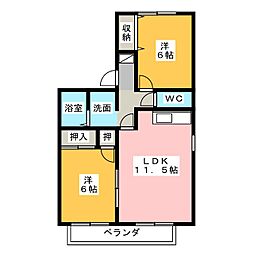 ファミリア21A棟 2LDKの間取図画像