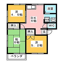 ハイツエバーグリーンC 3DKの間取図画像