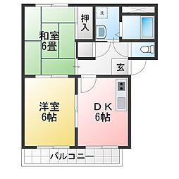 やけのヒルズ 2DKの間取図画像