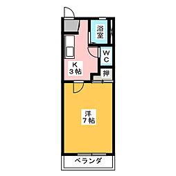 アルファ3 1Kの間取図画像