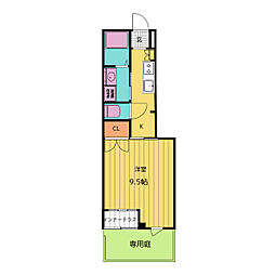 津市久居新町アパート 1Kの間取図画像