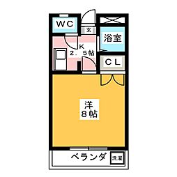 ハドソンハウス 1Kの間取図画像