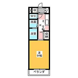ベルメゾン 1Kの間取図画像