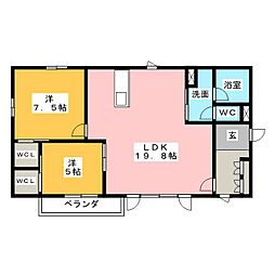 Premias大谷 2LDKの間取図画像