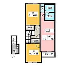 甫II  ｜ 三重県鈴鹿市東磯山２丁目（賃貸アパート2LDK・2階・55.14㎡） その2