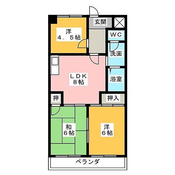 スカイハイツ瀬古 ｜三重県鈴鹿市中旭が丘１丁目(賃貸マンション3LDK・8階・51.00㎡)の写真 その2