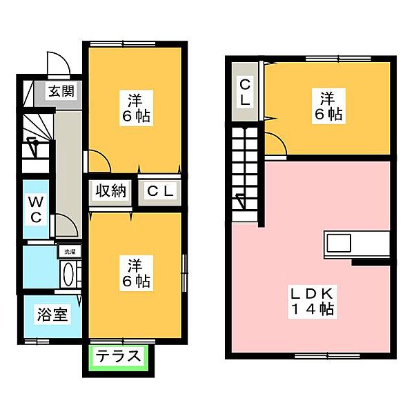 セジュールグランモアおかだ ｜三重県鈴鹿市道伯２丁目(賃貸テラスハウス3LDK・1階・74.02㎡)の写真 その2