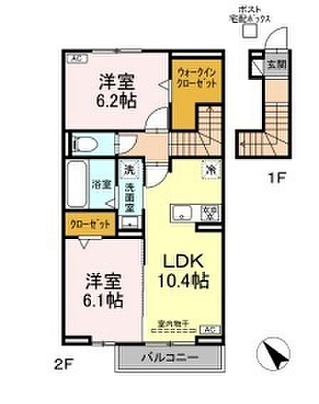 D-ROOM　S 206｜三重県鈴鹿市野町東１丁目(賃貸アパート2LDK・2階・59.98㎡)の写真 その11